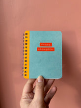 Load image into Gallery viewer, HAPPY THOUGHTS - handmade rescued notebook
