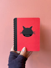 Load image into Gallery viewer, Red MEOW - handmade rescued notebook
