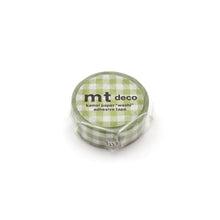 Load image into Gallery viewer, Stripe Checkered Light Moss Green Washi Tape
