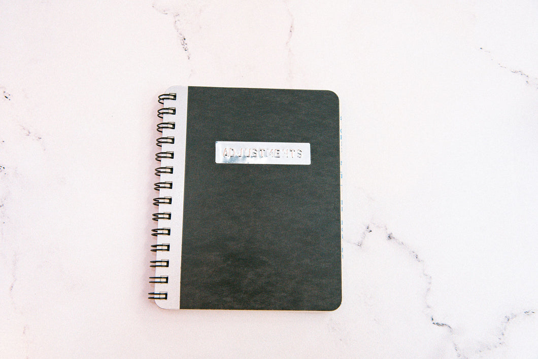 ADJUSTMENTS - handmade rescued notebook