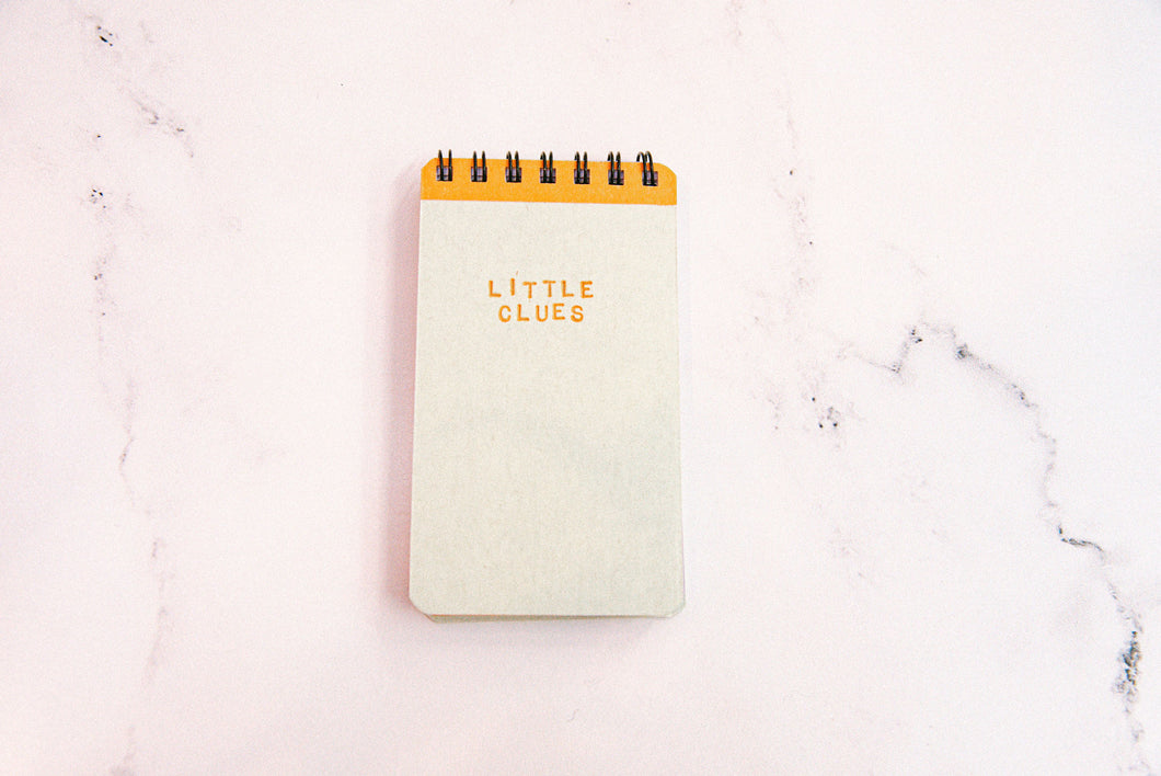 LITTLE CLUES - handmade rescued notebook