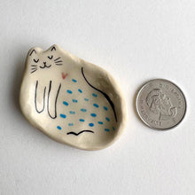 Load image into Gallery viewer, Tiny Ceramic Cat Trinket Dish
