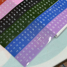 Load image into Gallery viewer, Embossed Letters Kiss Cut PET Tape - Blue and Lavender

