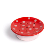 Load image into Gallery viewer, Red Mushroom Ceramic Soap Dish
