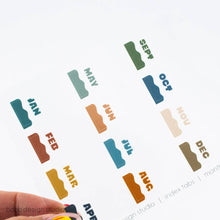 Load image into Gallery viewer, Planner Index Sticker Tabs - Months 02

