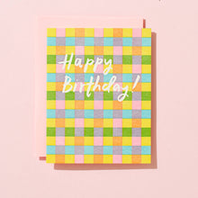 Load image into Gallery viewer, Plaid Birthday - Letterpress Greeting Card
