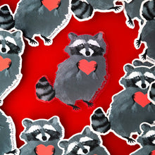 Load image into Gallery viewer, Raccoon Love Clear Sticker
