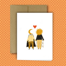 Load image into Gallery viewer, SUN PERSON &amp; MOON PERSON Greeting Card 
