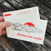 Load image into Gallery viewer, Greetings from Nowhere - Letterpress Postcard
