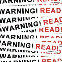 Load image into Gallery viewer, Warning! Read! - Sticker
