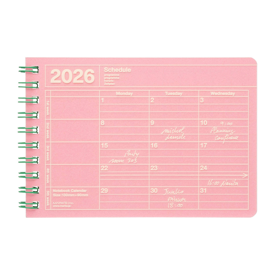 2026 Notebook Calendar - Extra small (B7)