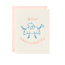 Load image into Gallery viewer, Croissant Birthday - Letterpress Greeting Card
