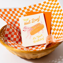 Load image into Gallery viewer, Hot Dog - Risograph Birthday Card
