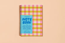 Load image into Gallery viewer, Gingham Picnic Letterpress A5 Spiral Notebook
