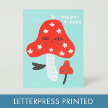 Load image into Gallery viewer, Merry X-Mas Mushroom Holiday Card by Suzy Ultman
