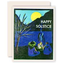 Load image into Gallery viewer, Happy Solstice Fireside Letterpress Card
