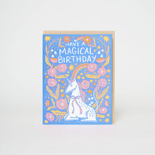 Load image into Gallery viewer, Magical Birthday Unicorn Letterpress Greeting Card by Hello!Lucky
