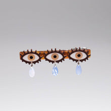 Load image into Gallery viewer, Crying Eyes Hair Clip - Brown Eyes
