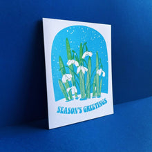 Load image into Gallery viewer, Seasons Greeting Snowdrop Letterpress Holiday Card

