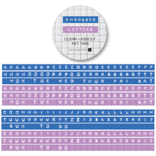 Load image into Gallery viewer, Embossed Letters Kiss Cut PET Tape - Blue and Lavender
