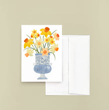 Load image into Gallery viewer, Blue Vase With Daffodils Greeting Card
