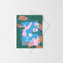 Load image into Gallery viewer, Rest, Build, Hold, Resist - Activism Risograph Card
