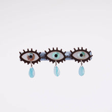 Load image into Gallery viewer, Crying Green Eyes Hair Clip
