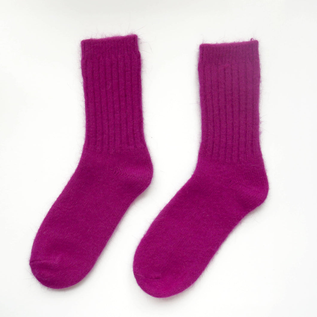 Super Soft Wool Socks - Hot Pink