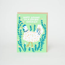 Load image into Gallery viewer, Spring Chicken Birthday Letterpress Greeting Card by Egg Press
