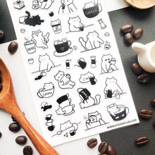 Load image into Gallery viewer, Caffeine Cats Sticker sheet
