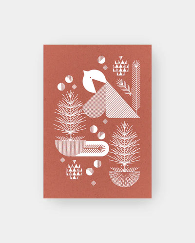 eco friendly holiday card burnt orange red