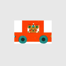 Load image into Gallery viewer, Party Mouse Little Red Car Die Cut Card
