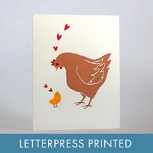 Load image into Gallery viewer, Mother Hen Letterpress Greeting Card by Fugu Fugu
