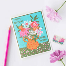 Load image into Gallery viewer, Happy Birthday Dear Friend Letterpress Card
