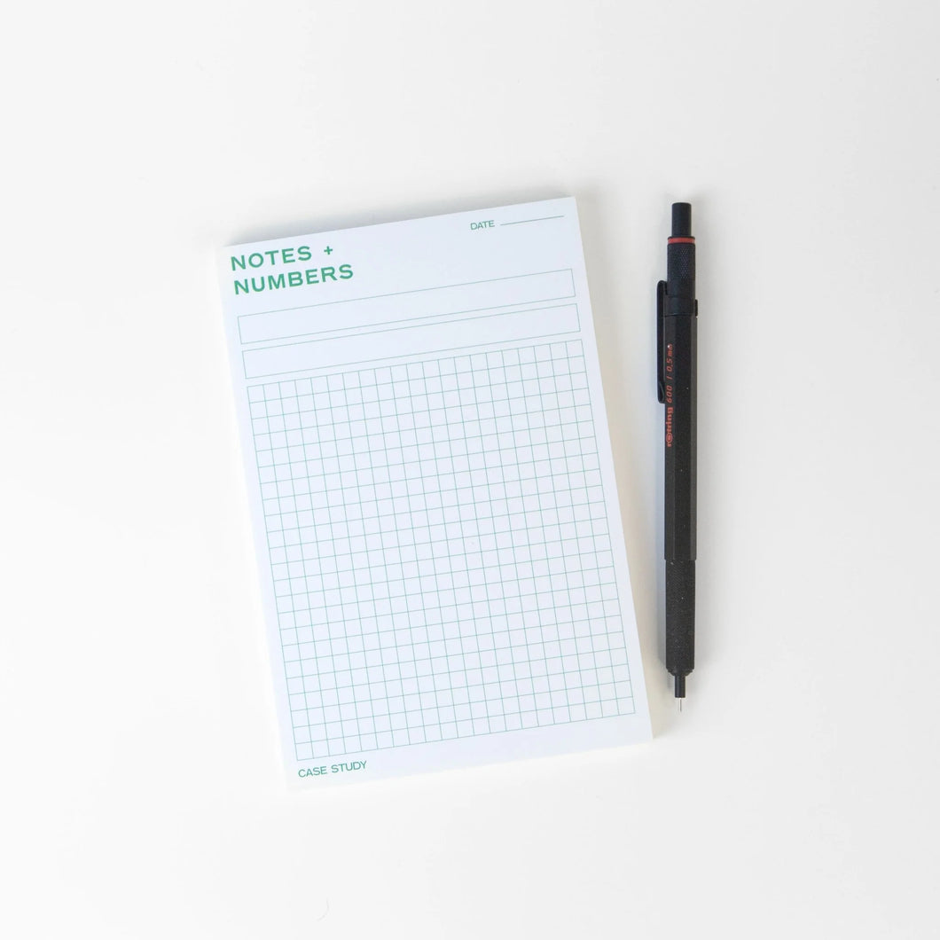 Notes + Numbers Gridded Notepad