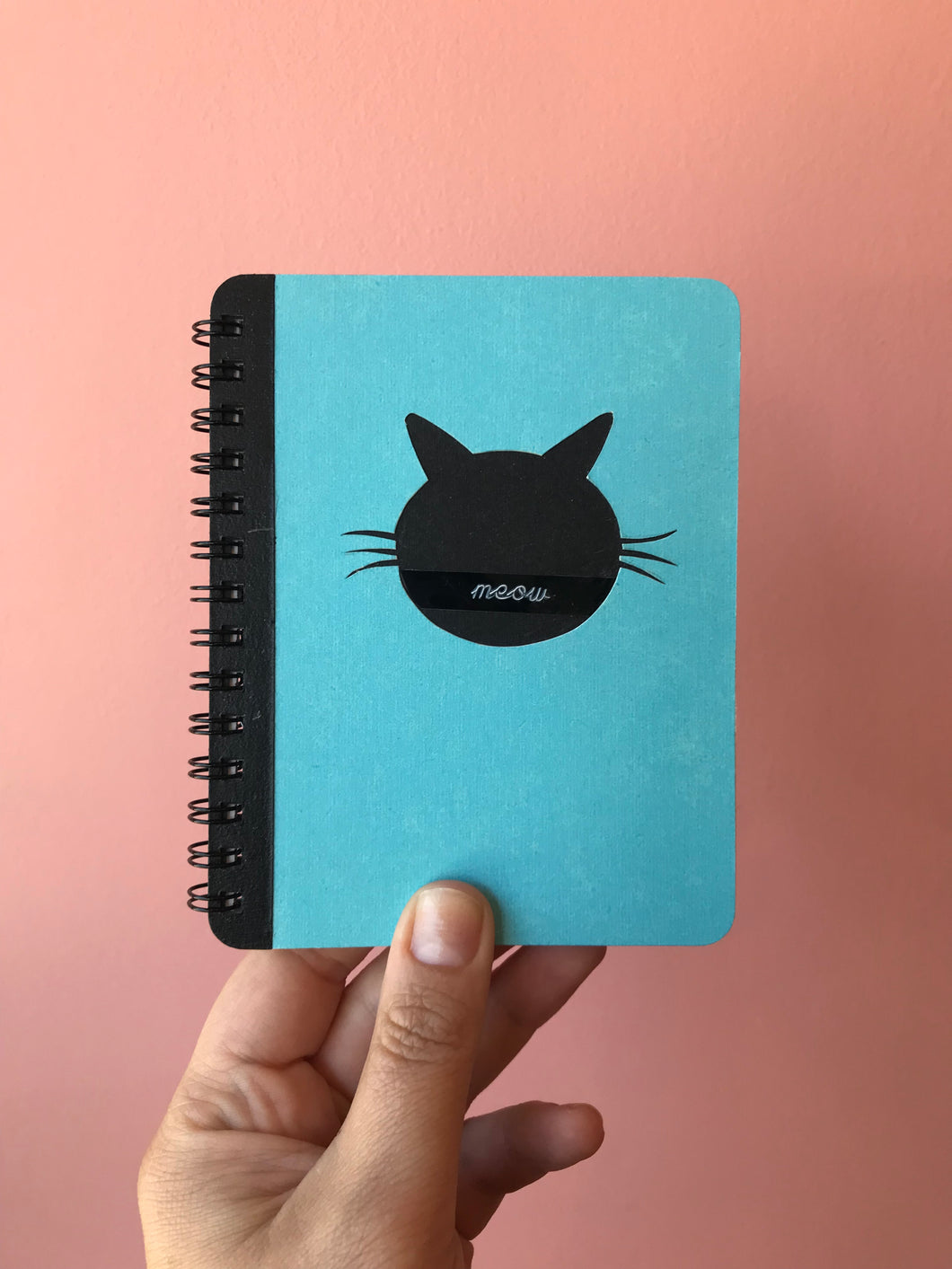 Meow - handmade rescued notebook