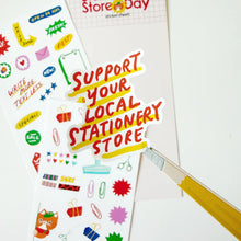 Load image into Gallery viewer, Cat Cashier Sticker Sheet - Stationery Store Day 2026
