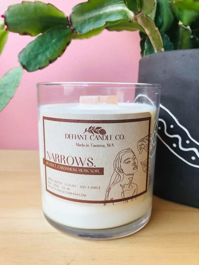 Luxury Soy Candle: Narrows - old packaging