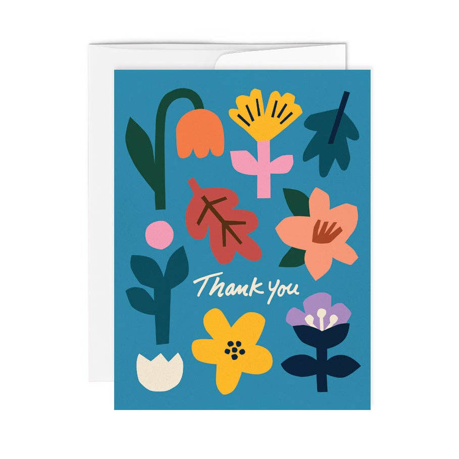 THANK YOU floral greeting card