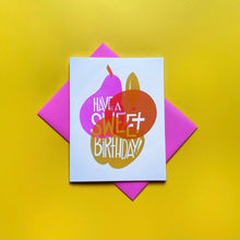 Load image into Gallery viewer, Sweet &#39;n&#39; Fruity Birthday Risograph Greeting Card
