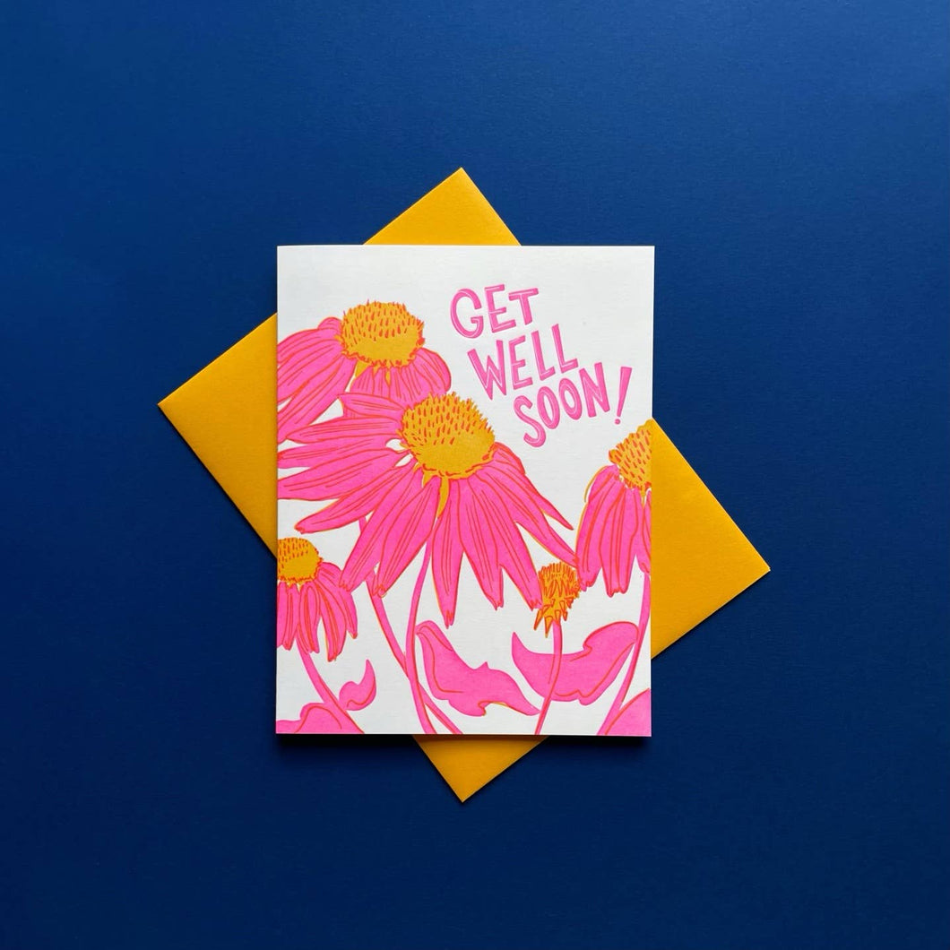 Get Well Soon Echinacea Greeting Card