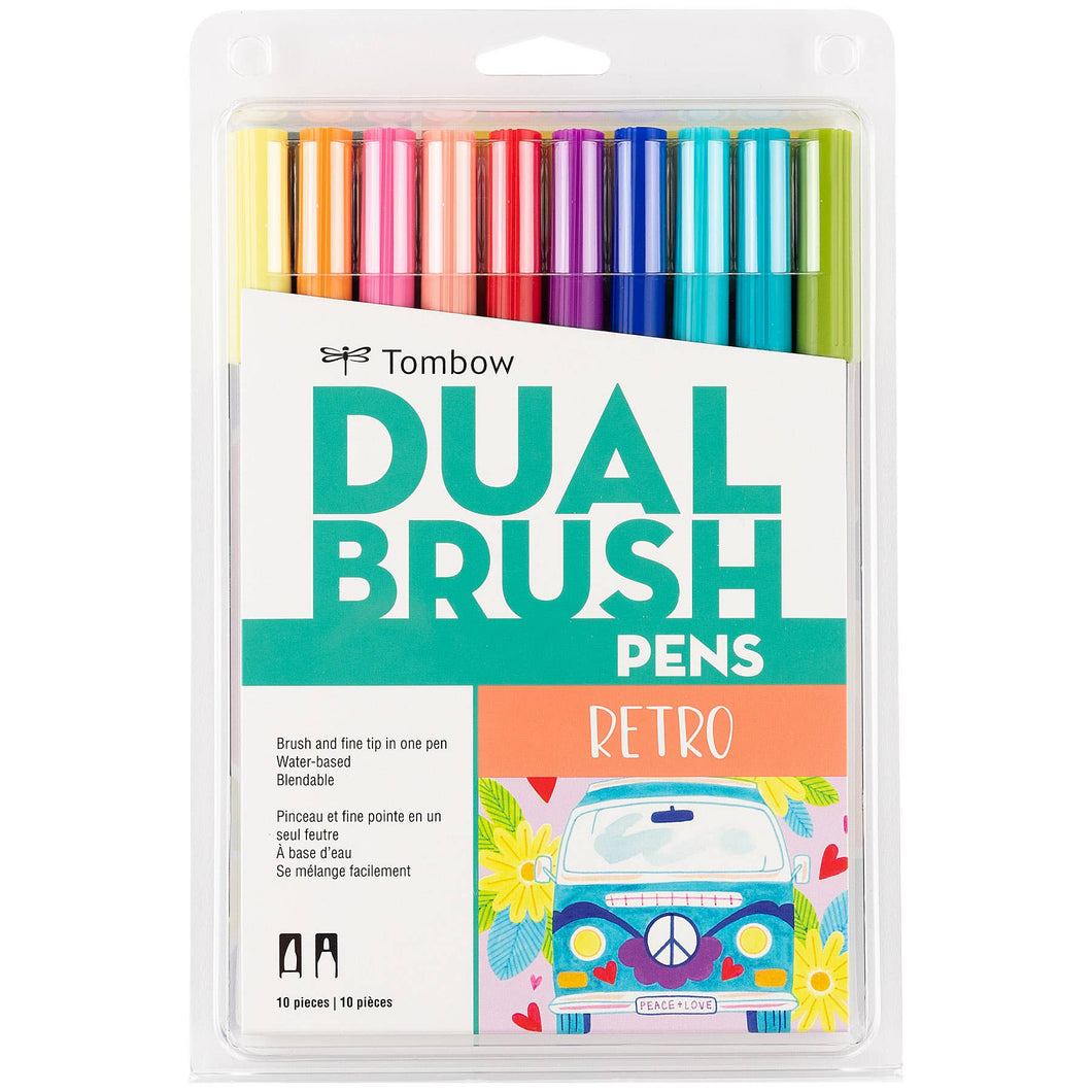 Dual Brush Pen Art Markers: Retro - 10-Pack