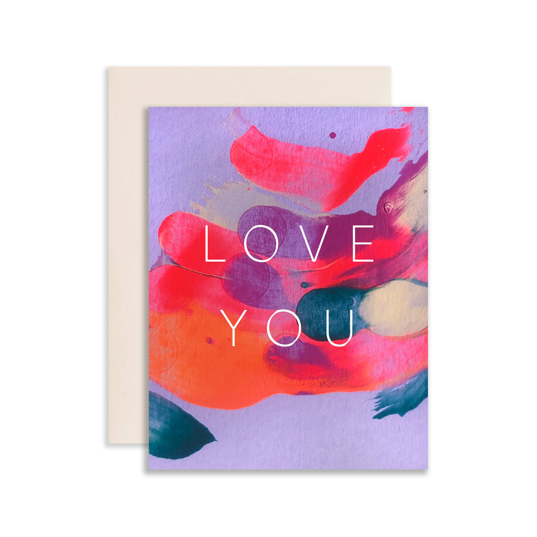 Love You Hand Painted Card
