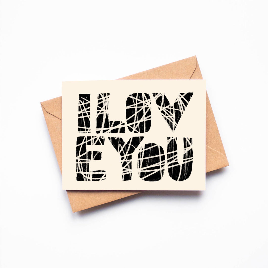 SCRIBBLE I LOVE YOU Greeting Card